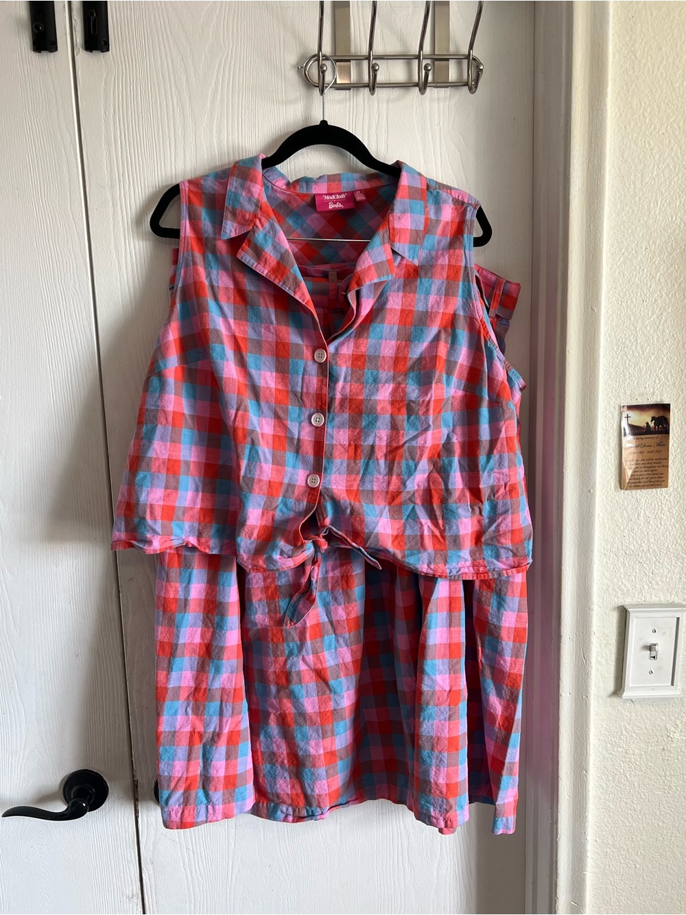Mod Cloth x Barbie Plaid Crop Tie Top & A-Line Midi Skirt Set Top 2X Skirt 20W